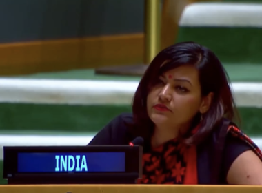 First Secretary in India’s Permanent Mission to the UN Petal Gahlot at United Nations General Assembly on Friday (September 26, 2025). Photo: UN Youtube